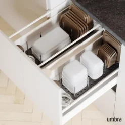 OBOSOE Justerbart Diskställ Köksorganisatör 2-pack – För Skåp, Lådor, Tallrikar, Matlådor, Kastruller & Lock