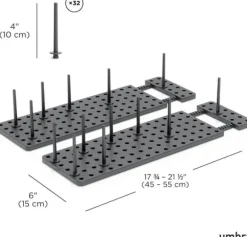 OBOSOE Justerbart Diskställ Köksorganisatör 2-pack – För Skåp, Lådor, Tallrikar, Matlådor, Kastruller & Lock