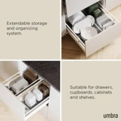 OBOSOE Justerbart Diskställ Köksorganisatör 2-pack – För Skåp, Lådor, Tallrikar, Matlådor, Kastruller & Lock