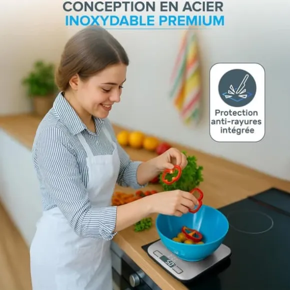 OBOSOE Köksvåg , Pocket Scale, rostfritt stål, 1g-5kg,tareringsfunktion och LCD-display – våg för mat och kaffe