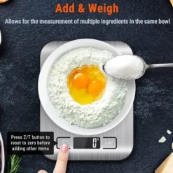 OBOSOE Köksvåg , Pocket Scale, rostfritt stål, 1g-5kg,tareringsfunktion och LCD-display – våg för mat och kaffe