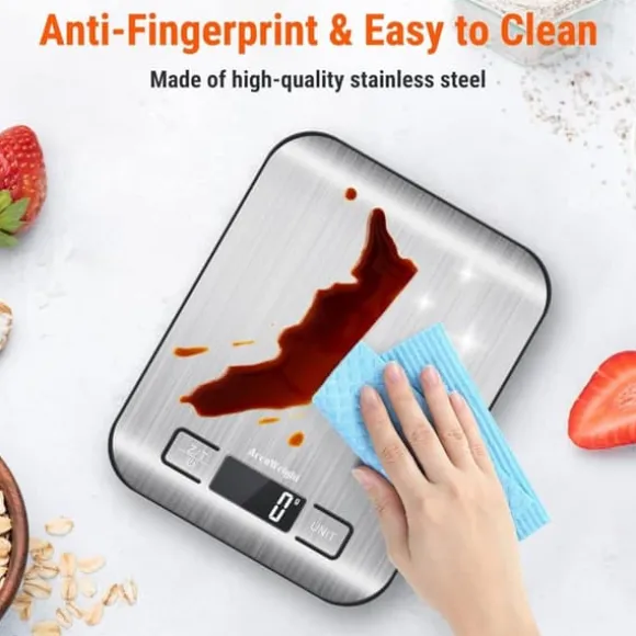 OBOSOE Köksvåg , Pocket Scale, rostfritt stål, 1g-5kg,tareringsfunktion och LCD-display – våg för mat och kaffe