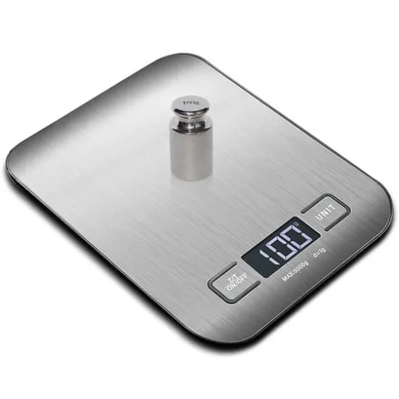 OBOSOE Köksvåg Pocket Scale 1g–5kg – Digital Vågsensor i Rostfritt Stål med LCD & Tarefunktion