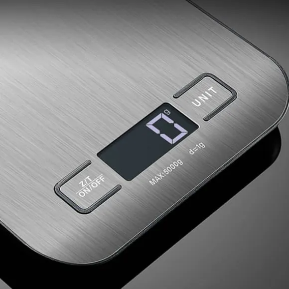 OBOSOE Köksvåg Pocket Scale 1g–5kg – Digital Vågsensor i Rostfritt Stål med LCD & Tarefunktion