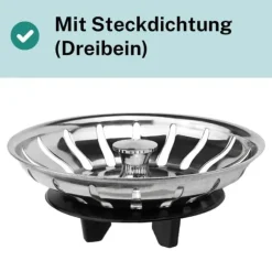 OBOSOE Korgventil för IKEA Atlant/Domsjö Diskho, Ø80 mm, Stål och Gummi