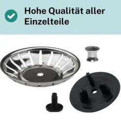 OBOSOE Korgventil för IKEA Atlant/Domsjö Diskho, Ø80 mm, Stål och Gummi