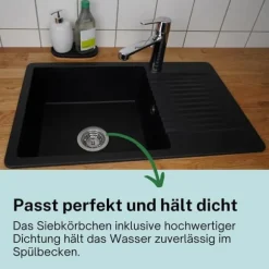 OBOSOE Korgventil för IKEA Atlant/Domsjö Diskho, Ø80 mm, Stål och Gummi