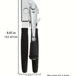 OBOSOE Kraftig Manuell Burköppnare med Ergonomiskt Handtag – Passar Alla Stora Burkar