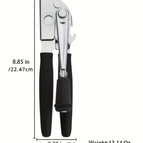 OBOSOE Kraftig Manuell Burköppnare med Ergonomiskt Handtag – Passar Alla Stora Burkar