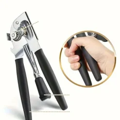 OBOSOE Kraftig Manuell Burköppnare med Ergonomiskt Handtag – Passar Alla Stora Burkar