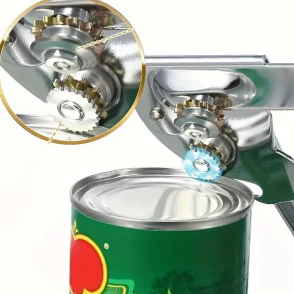 OBOSOE Kraftig Manuell Burköppnare med Ergonomiskt Handtag – Passar Alla Stora Burkar