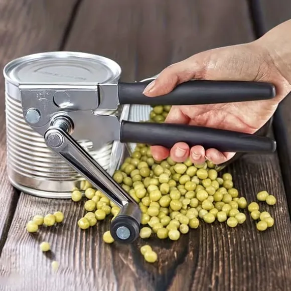 OBOSOE Kraftig Manuell Burköppnare med Ergonomiskt Handtag – Passar Alla Stora Burkar