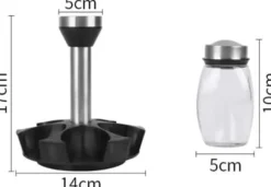 OBOSOE kryddlåda, krydddispenser, kryddbehållare, kök, kryddlåda, glasflaska, peppar, kryddbehållare, hylla, arrangöre, flaskahållare, kryddkrukor