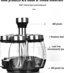 OBOSOE kryddlåda, krydddispenser, kryddbehållare, kök, kryddlåda, glasflaska, peppar, kryddbehållare, hylla, arrangöre, flaskahållare, kryddkrukor