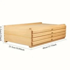 OBOSOE 4-lagers Träorganizer med Lådor - Mångfunktionell Förvaring för Pennor, Penslar & Verktyg | Portabel Hantverkslåda & Blomarrangemangsstation