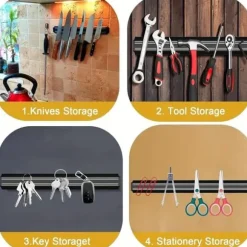 OBOSOE Magnetisk Knivhållare 48cm – Stark Magnetisk Knivlist för Kök, Kreativ Kökstillbehör