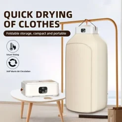 OBOSOE Mini klädtorkare 3-i-1 – För små utrymmen som lägenheter, studentrum och husvagnar, med timerfunktion, perfekt jul- och Halloweenpresent