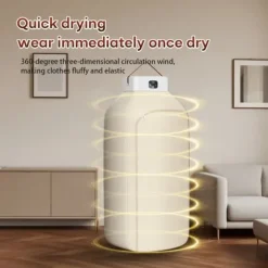 OBOSOE Mini klädtorkare 3-i-1 – För små utrymmen som lägenheter, studentrum och husvagnar, med timerfunktion, perfekt jul- och Halloweenpresent