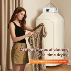 OBOSOE Mini klädtorkare 3-i-1 – För små utrymmen som lägenheter, studentrum och husvagnar, med timerfunktion, perfekt jul- och Halloweenpresent