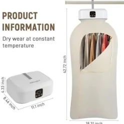 OBOSOE Mini torktumlare för kläder med timer (480 min) – Snabbtorkande, perfekt för studentrum och små utrymmen