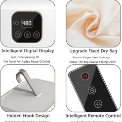 OBOSOE Mini torktumlare för kläder med timer (480 min) – Snabbtorkande, perfekt för studentrum och små utrymmen