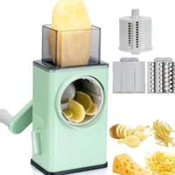 OBOSOE Multifunktionell manuell grönsakshackare, köksriven, lämplig för potatis, morötter och andra grönsaker, med 6 blad