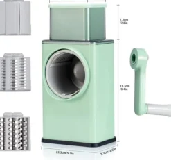 OBOSOE Multifunktionell manuell grönsakshackare, köksriven, lämplig för potatis, morötter och andra grönsaker, med 6 blad