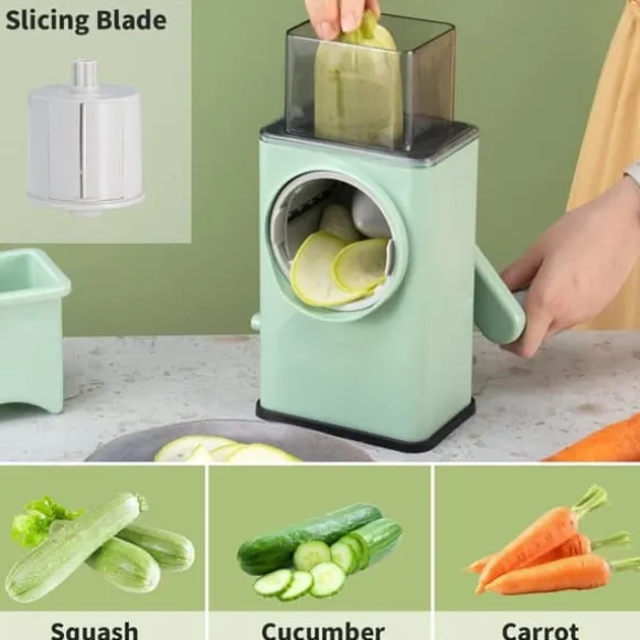 OBOSOE Multifunktionell manuell grönsakshackare, köksriven, lämplig för potatis, morötter och andra grönsaker, med 6 blad