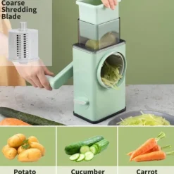 OBOSOE Multifunktionell manuell grönsakshackare, köksriven, lämplig för potatis, morötter och andra grönsaker, med 6 blad