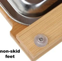 OBOSOE Naturlig Bambu Skärbräda med Avtagbart Rostfritt Stålfack - Multifunktionell Köksbräda för Kött, Grönsaker & Bakning | Miljövänlig & Hygienisk | CDON