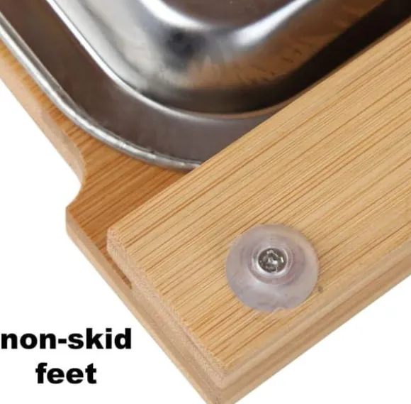 OBOSOE Naturlig Bambu Skärbräda med Avtagbart Rostfritt Stålfack - Multifunktionell Köksbräda för Kött, Grönsaker & Bakning | Miljövänlig & Hygienisk | CDON