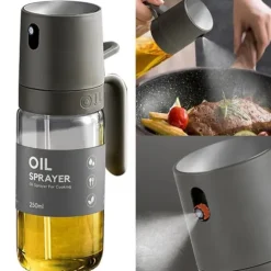OBOSOE Olivenoljesprayflaska, flerändamålsblandare för olivolja med oljedrop rostbeständiga sojabönor för luftstekt bakning