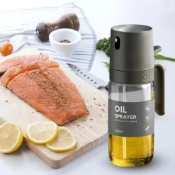 OBOSOE Olivenoljesprayflaska, flerändamålsblandare för olivolja med oljedrop rostbeständiga sojabönor för luftstekt bakning