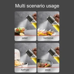 OBOSOE Olivenoljesprayflaska, flerändamålsblandare för olivolja med oljedrop rostbeständiga sojabönor för luftstekt bakning