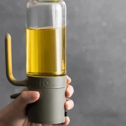 OBOSOE Olivenoljesprayflaska, flerändamålsblandare för olivolja med oljedrop rostbeständiga sojabönor för luftstekt bakning