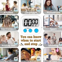 OBOSOE 6-Pack Digitala Visuell Timer – Kökstimer & Klassrumstimer för Lärare och Barn, Skolstart och Matlagning