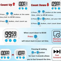 OBOSOE 6-Pack Digitala Visuell Timer – Kökstimer & Klassrumstimer för Lärare och Barn, Skolstart och Matlagning