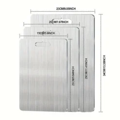 OBOSOE 3-Pack Dubbelsida Skärbrädor i Rostfritt Stål – Mögelresistenta & Vattentåliga Skärbrädor för Kök