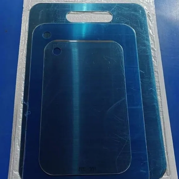 OBOSOE 3-Pack Dubbelsida Skärbrädor i Rostfritt Stål – Mögelresistenta & Vattentåliga Skärbrädor för Kök