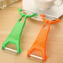 OBOSOE 2-pack 2-i-1 Grönsaksskalare & Råkostjärn – Dubbelverkande Skalare i Rostfritt Stål med Ergonomiskt Handtag