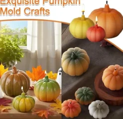 OBOSOE 3-Pack Pumpa Silikonformar – Resin Ljusformar för Heminredning, Ljusgjutning & Handgjord Tvål, Halloween-dekoration