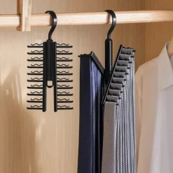 OBOSOE 2-pack roterande galgar för slipsar och bälteshållare med 20 klämmor