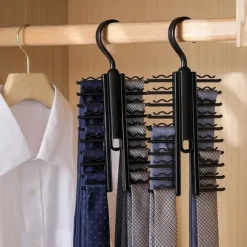 OBOSOE 2-pack roterande galgar för slipsar och bälteshållare med 20 klämmor