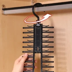 OBOSOE 2-pack roterande galgar för slipsar och bälteshållare med 20 klämmor