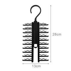 OBOSOE 2-pack roterande galgar för slipsar och bälteshållare med 20 klämmor