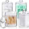 OBOSOE 4-Pack Transparenta Förvaringsburkar för Smink och Småföremål