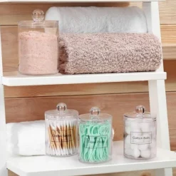 OBOSOE 4-Pack Transparenta Förvaringsburkar för Smink och Småföremål