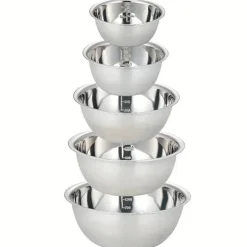 OBOSOE 5-packs ROSTFRISTAHLSSkålar - Beredningsskålar med Måttskala, för Bakning, Matlagning, Sallad, Frukt, Äggvispning, Mixning, Köksaccessoarer