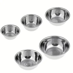 OBOSOE 5-packs ROSTFRISTAHLSSkålar - Beredningsskålar med Måttskala, för Bakning, Matlagning, Sallad, Frukt, Äggvispning, Mixning, Köksaccessoarer