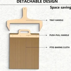 OBOSOE Pizzaspade - Non-Stick Yta, Lång Handtag, Lätt att Glida in i Ugnen, Perfekt för Överföring av Pizza, Diskmaskinsäkert